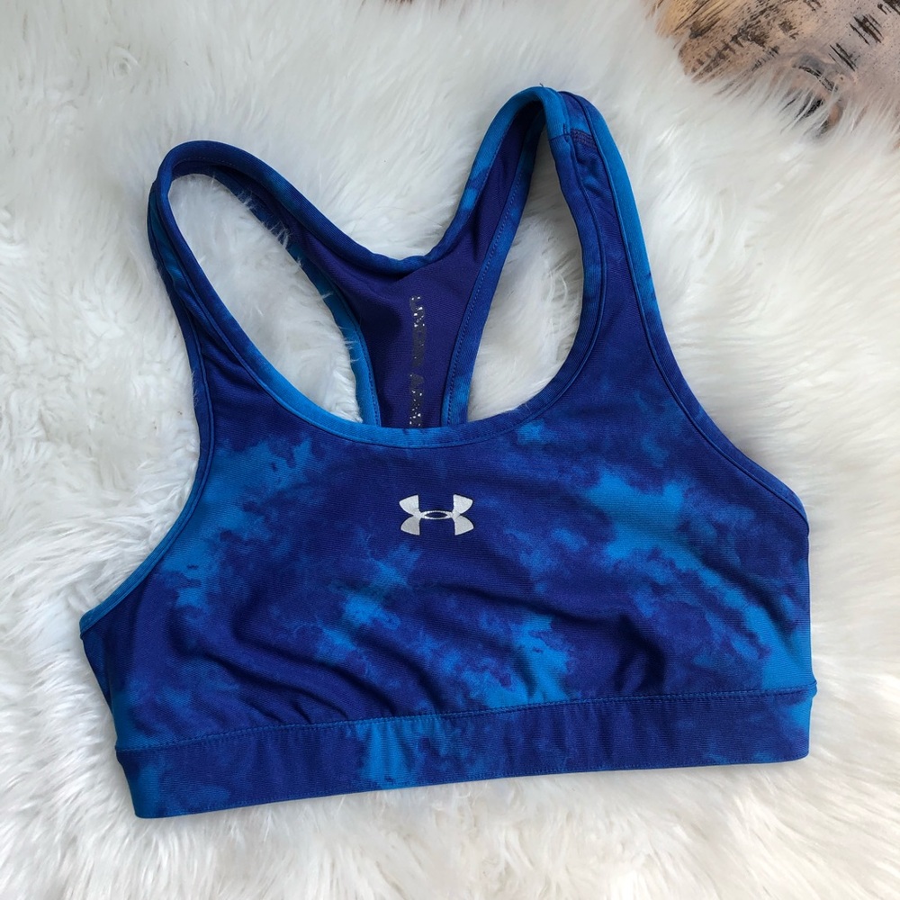 UA Under Armour Sports Bra Blue Tye Dye S